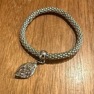 Silver Leaf Charm Bracelet